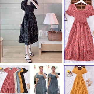 korean dress maxi beach boho flower long gown women dresses for women formal casual below the knee Shopee Philippines