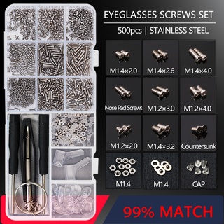 Eyeglasses Sun Glasses Screws Sets Nuts Nose Pad Optical Repair Tool Parts Assorted Kit Shopee Malaysia