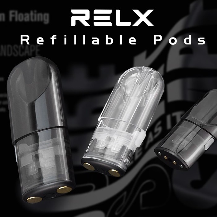 relx refillable pod Relx Pod Cartridge RELX MAXGO 12k Pre-Filled Pod Kit – Gourmet E-Liquid  Refillable Empty Pod
