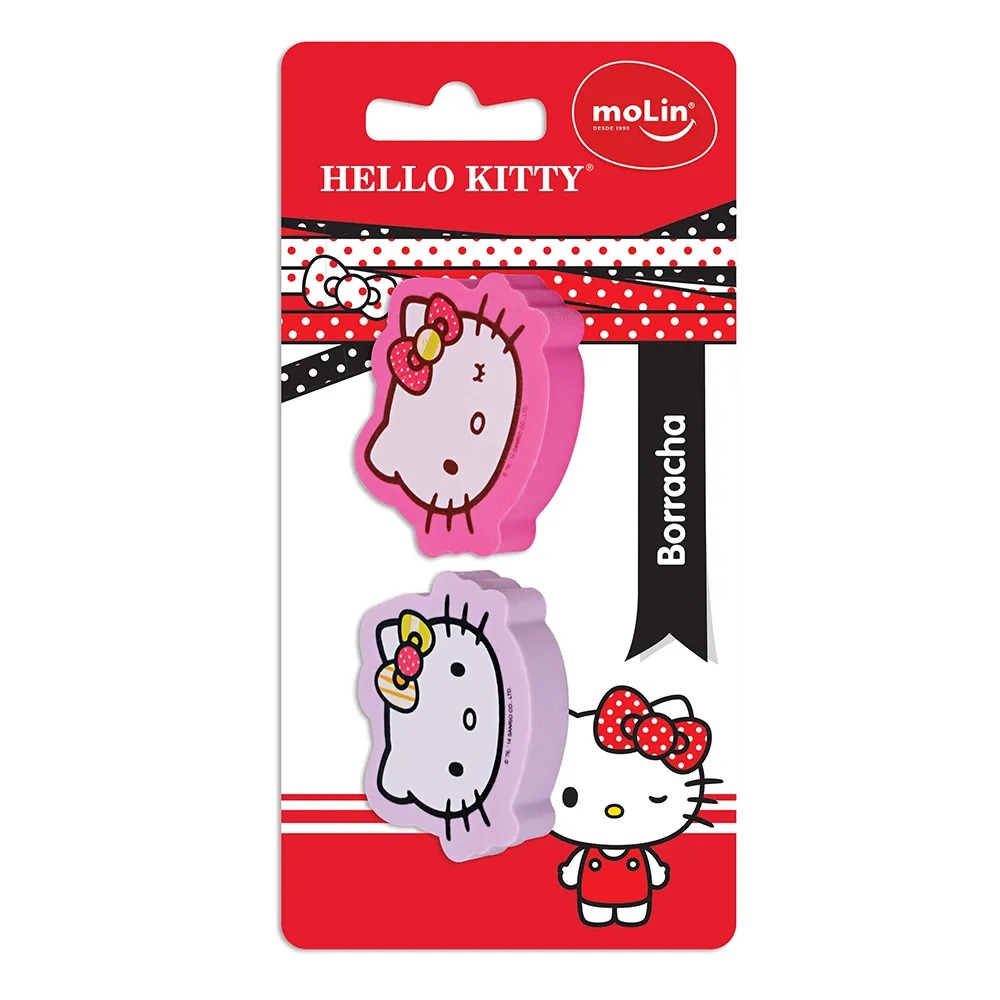 Lápis de Cor Hello Kitty 12 Cores Infantil Molin Escolar