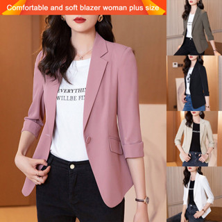 Coat woman new korean version Blazer Plus Size White Collar Professional Casual blezer woman Wearing a comfortable soft blazer women Shopee Malaysia
