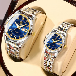 BINBOND New Couple Watch Waterproof Original Relo Fashion Calendar Luminous Stainless Steel Luxury Watches Shopee Singapore