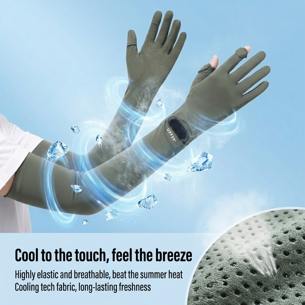 Uv Schutz Fingerlose Handschuhe Aus Eisseide Für Radsport Und Auto_voghion.com