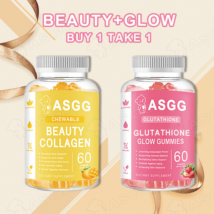 asgg glutathione collagen gummies review Glutathione Collagen Glow Buy 1 Take 1 ASGG Glutathione Gummies + ASGG  Beauty Cllagen main image 1