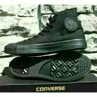 Jual Sepatu Converse All Star High Full Black Tinggi Hitam Polos Grade Original Premium Shopee Indonesia
