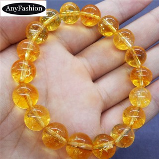Natural Stone Crack Citrine Beads Bracelet Safronite Yellow Quartz Charm Shopee Singapore
