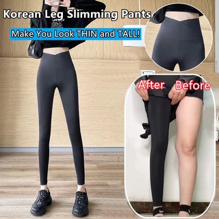 Korean Cross Belt Slimming Pants Hip Lifting Leggings for Women Slimming Pants High Waist Long Shape Pants