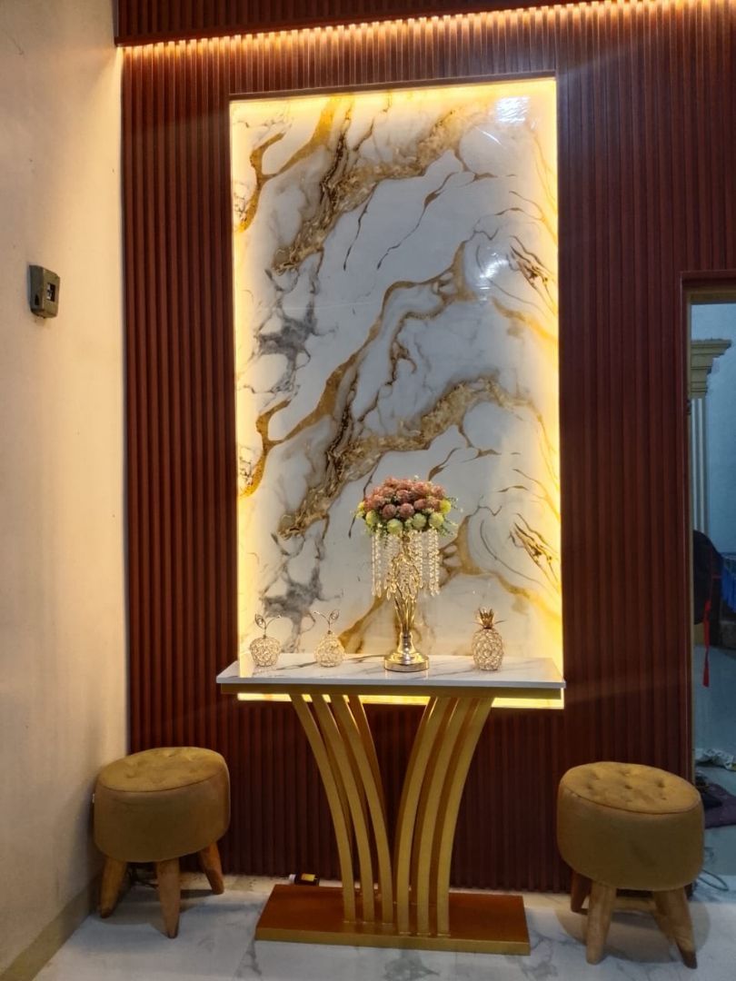 Foto pembeli Meja Console Estetik Meja Hias Minimalis MEJA VEGA Konsol Ruang Tamu Aesthetic Foyer Marmer UV Gold