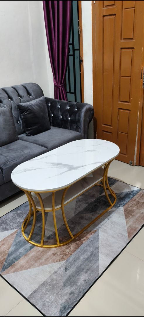 Foto pembeli Shopia Meja Tamu Oval Minimalis Mewah Meja Ruang Tamu Minimalis Meja Tamu Aesthetic Meja Sofa