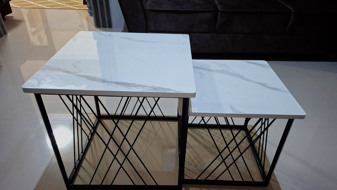 Foto pembeli Meja Tamu Minimalis Vanessa Set Aesthetic Top Table Marmer PVC HPL - Bengkelkita.id
