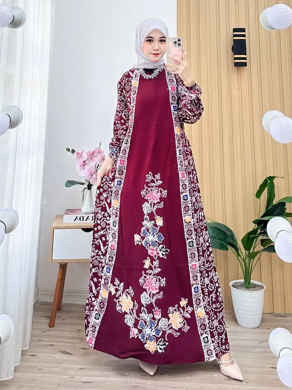 LONGGDRESS BATIK BUSUI DASTER PANJANG GAMIS BUSANA MUSLIMAH KEKINIAN MOTIF TERBARU