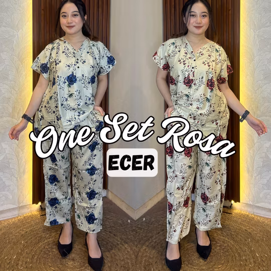 NEW LAUNCH LONG ONE SET ROSA ECER BUSUI FRIENDLY MOTIF TERBARU