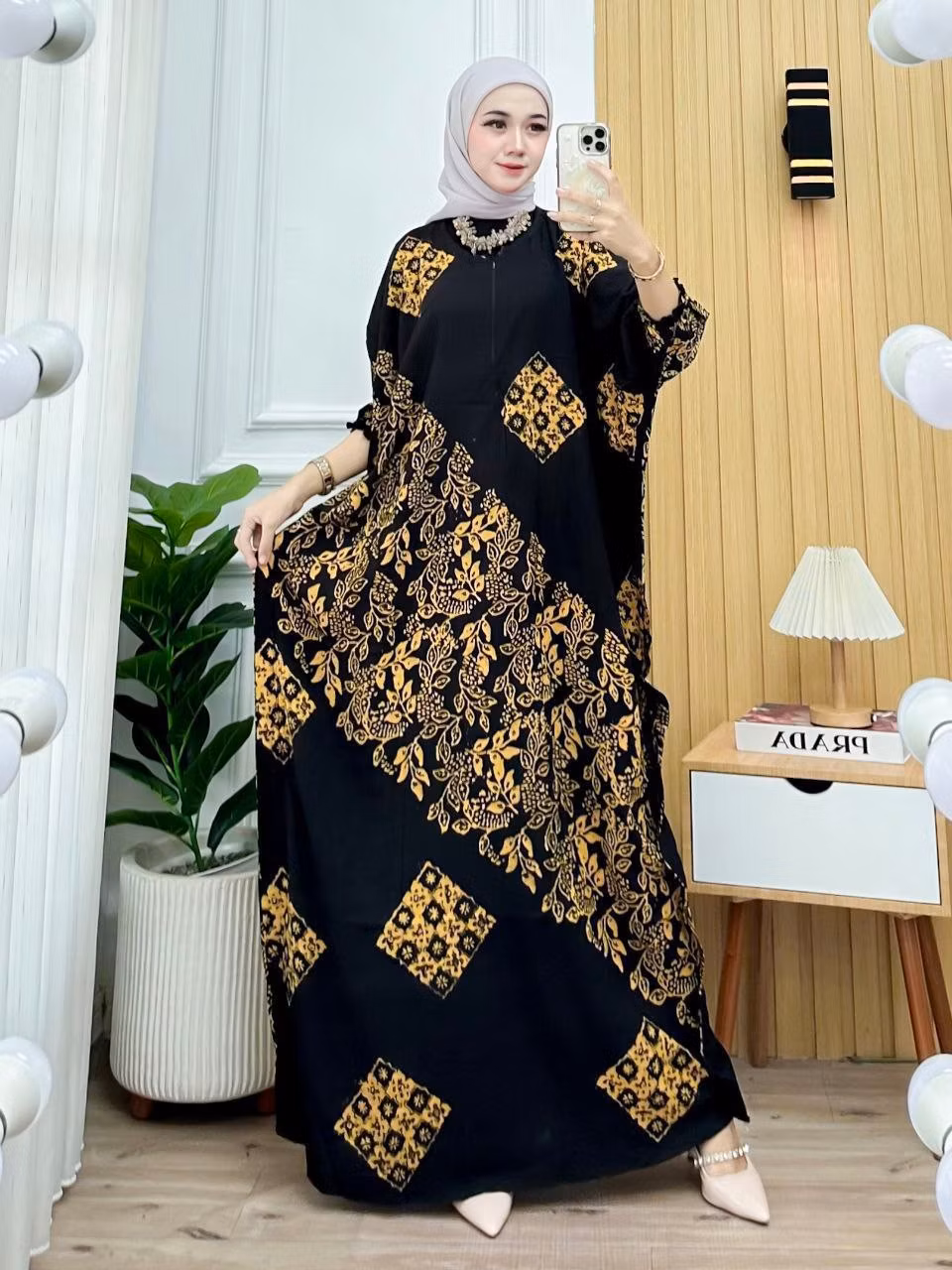 KAFTAN BATIK AUREL BILBINA BATIK HALUS KAIN TEBAL KUALITAS PREMIUM