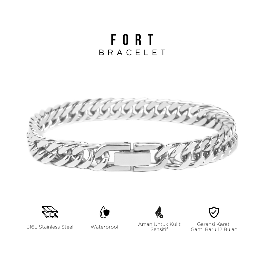 PROJECT NINETYSEVEN - Fort Bracelet - Gelang Titanium Pria Wanita Anti Karat