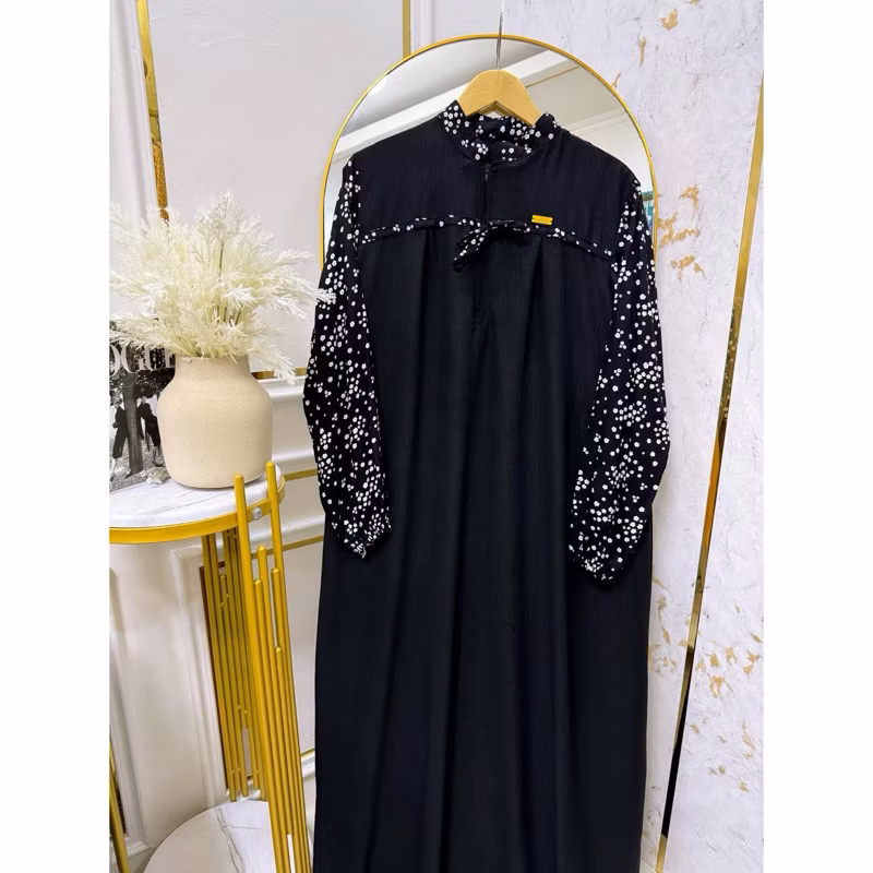 Gamis Tiara Kringkel Kombinasi Rayon Ld 110 Cm