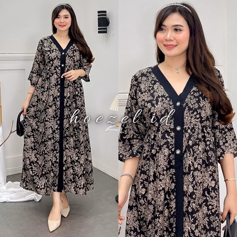 AURORA DRESS by hoezel bahan rayon premium busui friendly cocok untuk daily