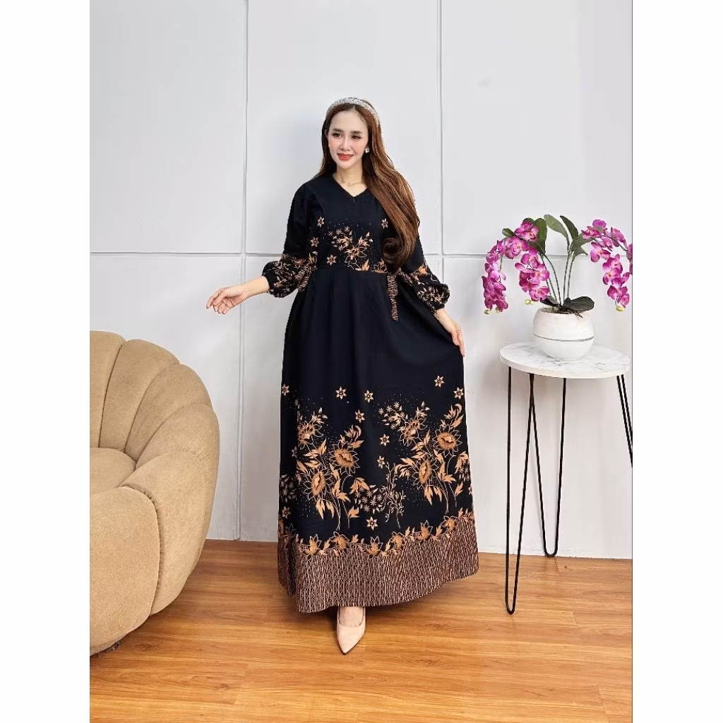 LONGDRES WANITA RAYON TEBAL BUSUI RESLETING MOTIF TERBARU LD120