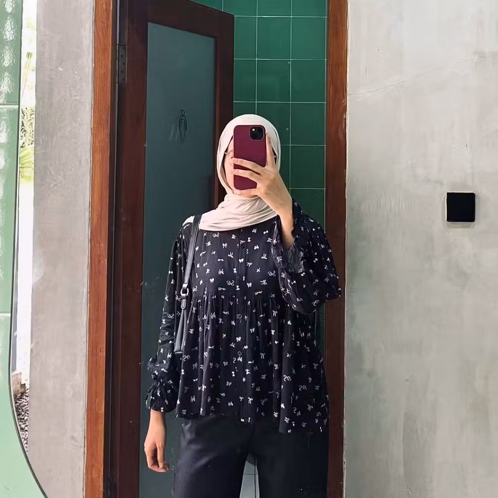 Atasan Jumbo Wanita Blouse Rayon Premium Kekinian Jumbo ld 120 130 Terbaru Kalea by Kamalin