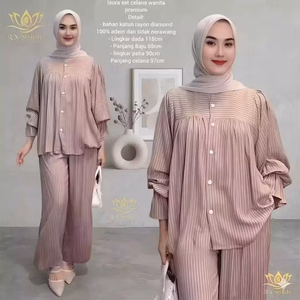 One Set wanitaTANIA Salur Setelan Wanita Rayon Premium Busui Friendly Adem nyaman motif terbaru