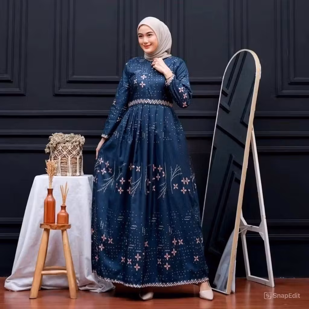 Gamis Kondangan Batik / Dress Model Abaya Syari / Motif Batik Terbaru