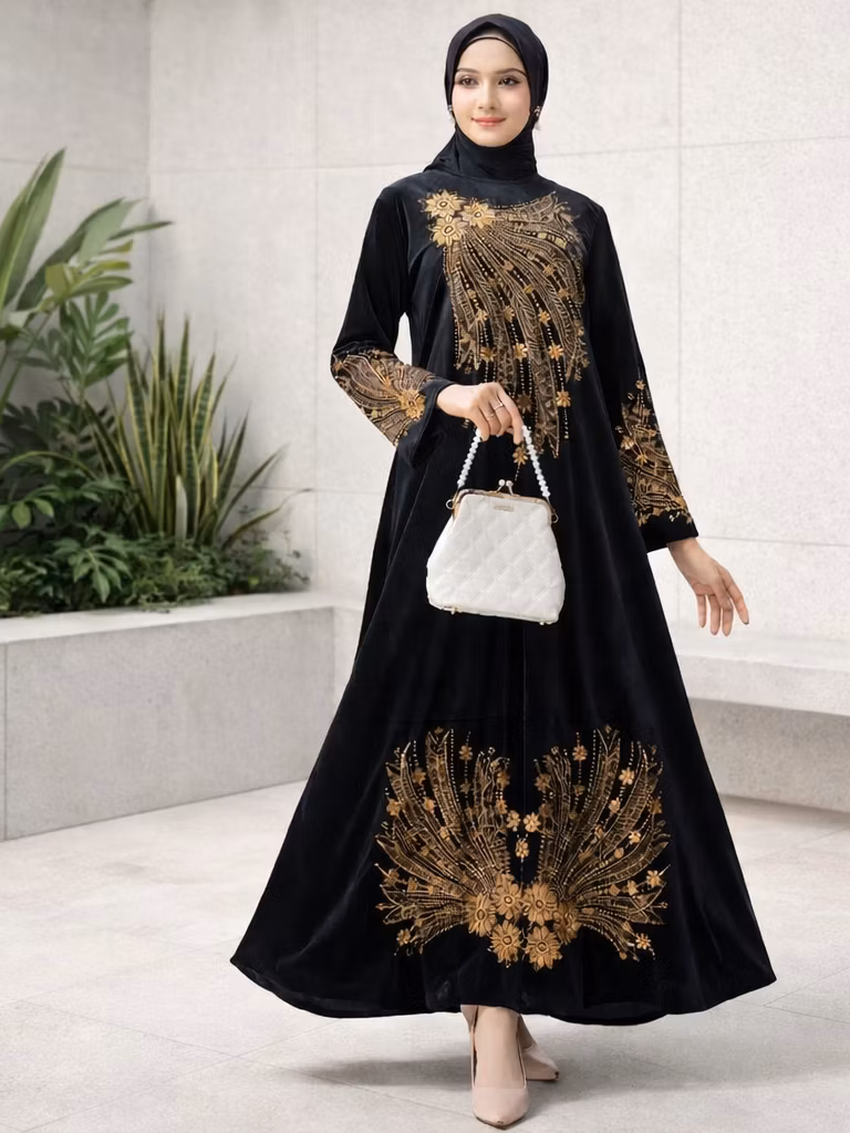 Abaya Turkey Beludru Premium Alzhar Series 011