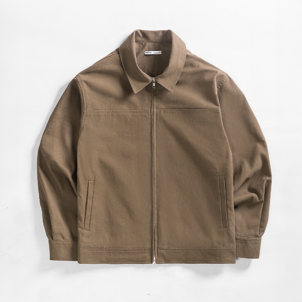 Kasual Refine Double Zipper Jaket Mocca