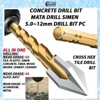 Wuyunn.Concrete Drill Bit.Cross Hex Tile Drill Bit.Mata Drill Simen.Mata Drill Mozek.Ceramic Tile Drill Bit Masonry. Shopee Malaysia