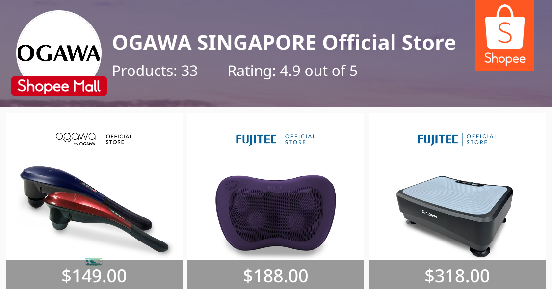 OGAWA SINGAPORE Official Store, Online Shop May 2024 | Shopee 