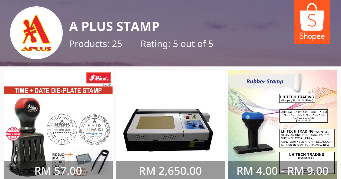 A PLUS STAMP Online Shop Shopee Malaysia