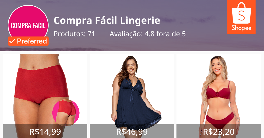 Compra F cil Lingerie Loja Online Shopee Brasil