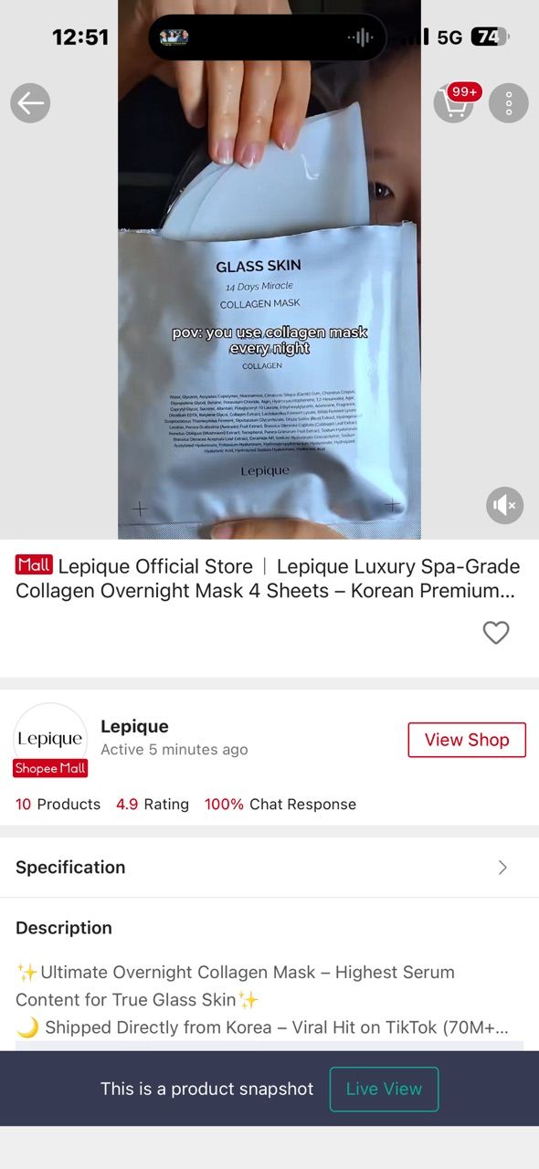 Collagen Mask customer review image 1