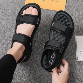New Men And Women Slip On Black Rubber Sandals Korean Style Casual Breathable Outdoor Beach Sandals Shopee Philippines