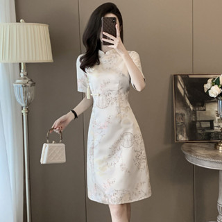 Cheongsam Dress qipao Women Plus Size Chinese New Year Dress elegant party Clothes Chinese Style National Style Dress Improved Cheongsam Temperament Dress Shopee Malaysia