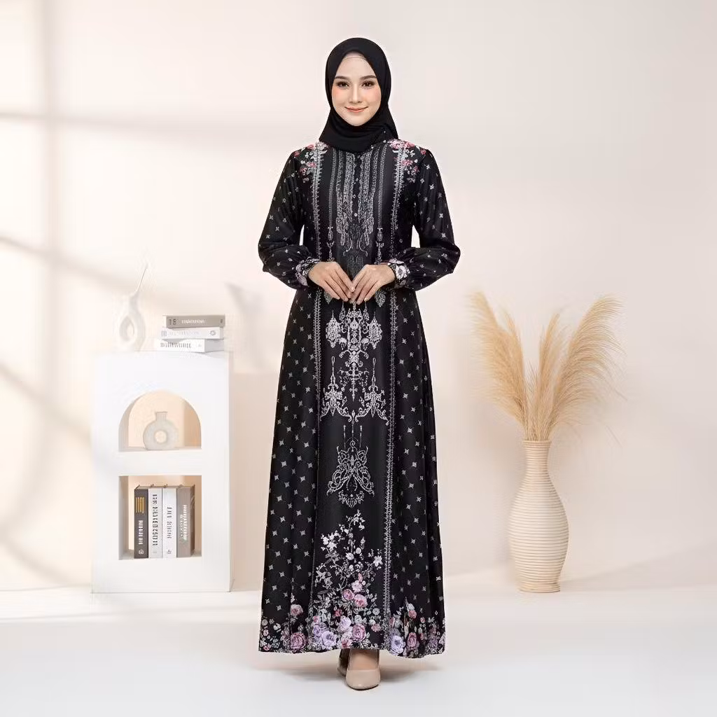 NJW - READY STOK Gamis Rohwa Silk/Gamis Silk simple mewah Lebaran 2026 - gaun wanita
