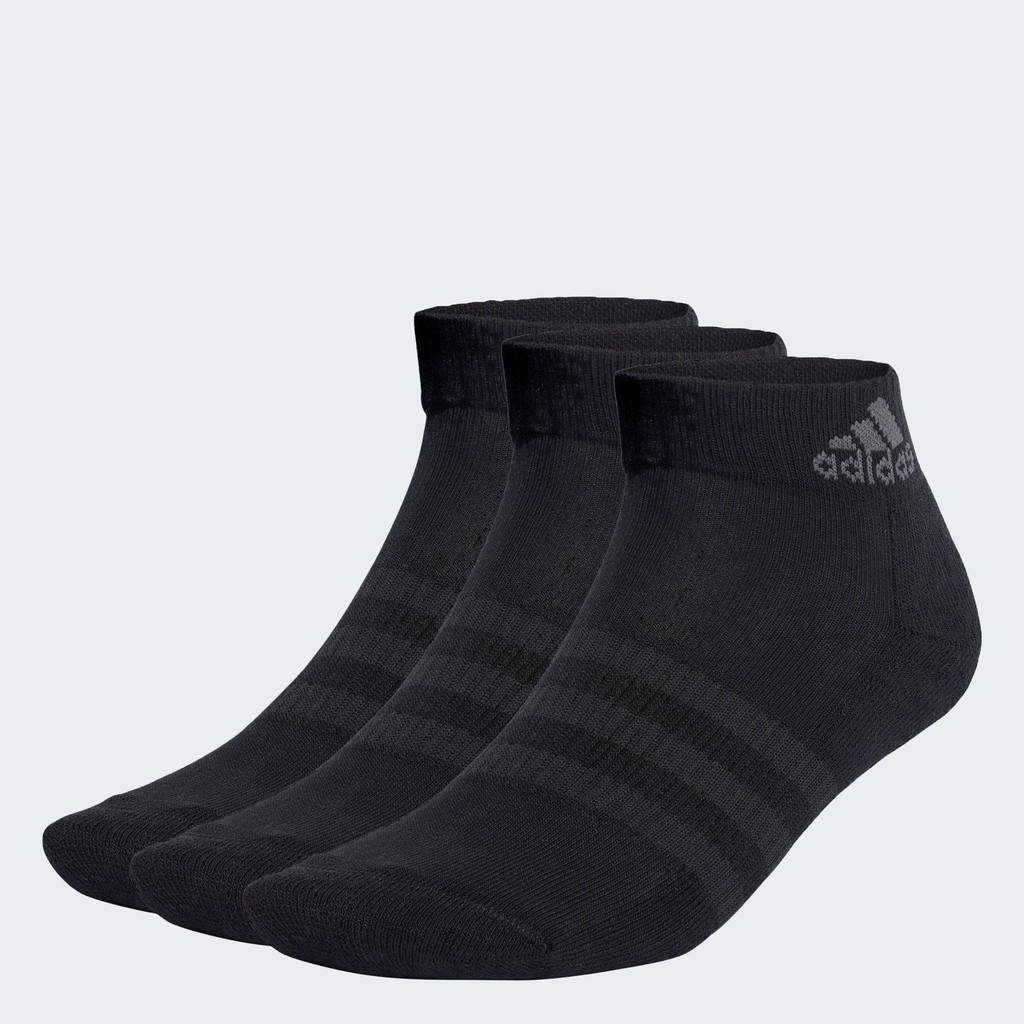 adidas Lifestyle & Basketball Cushioned Sportswear Ankle Socks 3 Pairs Unisex Black IA3947