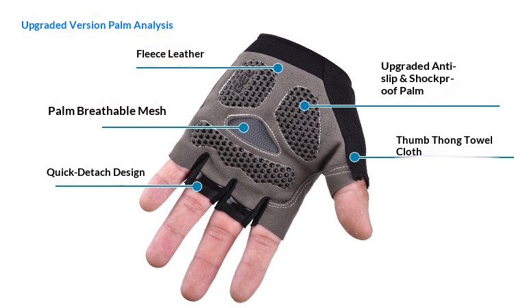 Gants de sport mitaines unisexes pour musculation et cyclisme_voghion.com