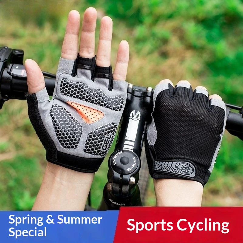 Uniseksowe rękawiczki sportowe z półpalcami, odporne na zużycie, antypoślizgowe i amortyzujące, do ćwiczeń fitness, ćwiczeń z hantlami, jazdy na rowerze, wspinaczki górskiej i aktywności na świeżym powietrzu_voghion.com
