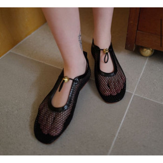 【Archivepke】Mesh Luv String Flatメッシュブラック・シルバー Designer fashion, Seoul-fully created | W Concept