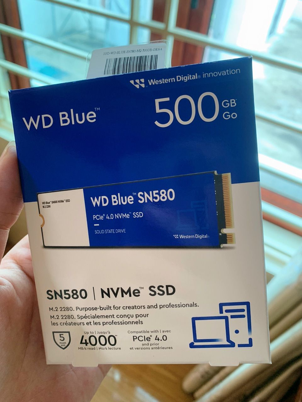 Ổ Cứng SSD WD Blue SN580 1TB M.2 NVMe PCIe Gen4 (WDS100T3B0E