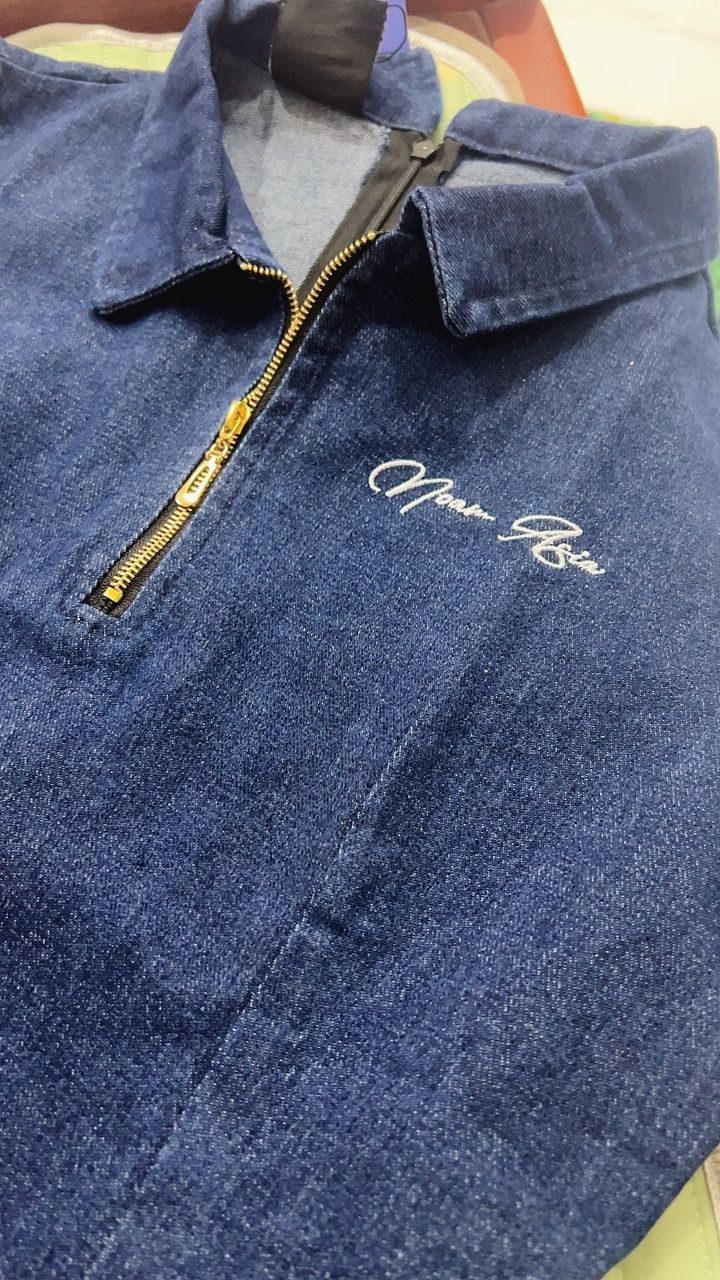 Khách mặc Váy Polo nữ NOAM Denim Grove Dáng Ôm Body ngắn Chất liệu denim cao cấp - Màu xanh
