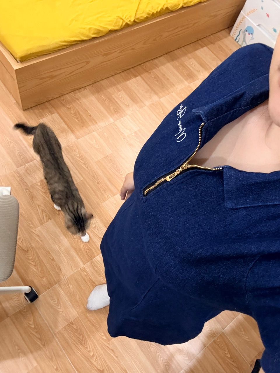 Khách mặc Váy Polo Denim Grove NOAM Dáng Ôm Body ngắn Chất liệu cao cấp - Màu xanh