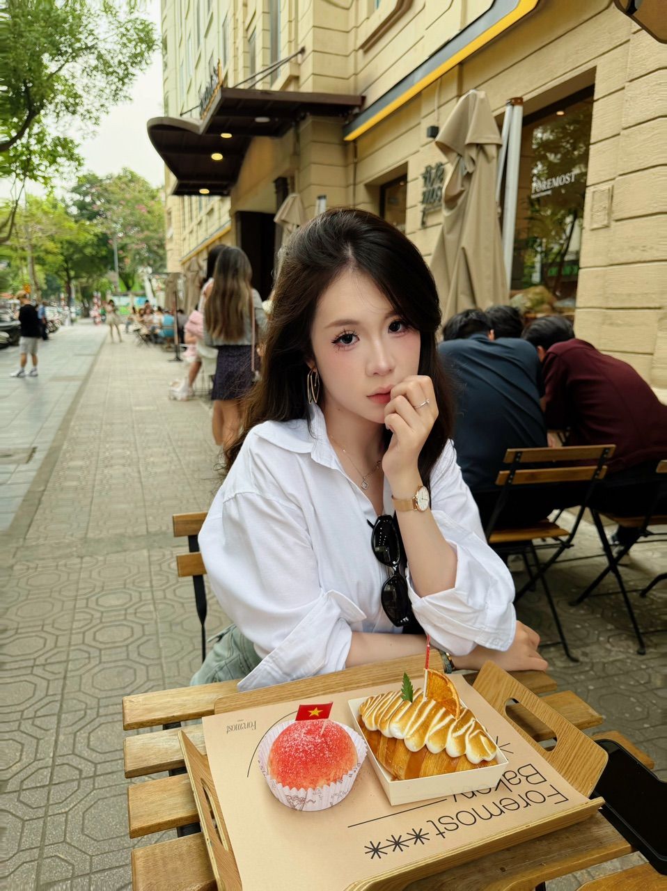 Khách mặc Áo Sơ Mi Dài Tay Form rộng NOAM Nafox Oxford - Màu Trắng/ Xanh/Hồng kẻ sọc/Đỏ kẻ sọc/Xanh kẻ sọc