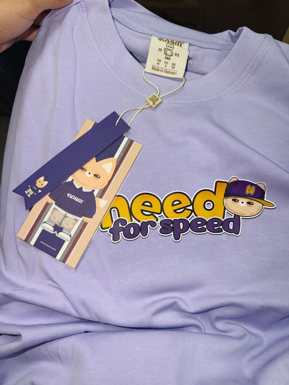 Khách mặc Áo thun Form rộng NOAM Need for Speed 100% Cotton - Màu tím