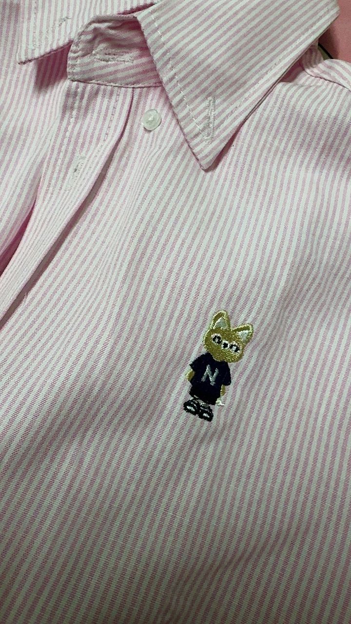 Khách mặc Áo Sơ Mi Dài Tay Form rộng NOAM Nafox Oxford - Màu Tím/ Be/ Hồng/ Tím kẻ sọc