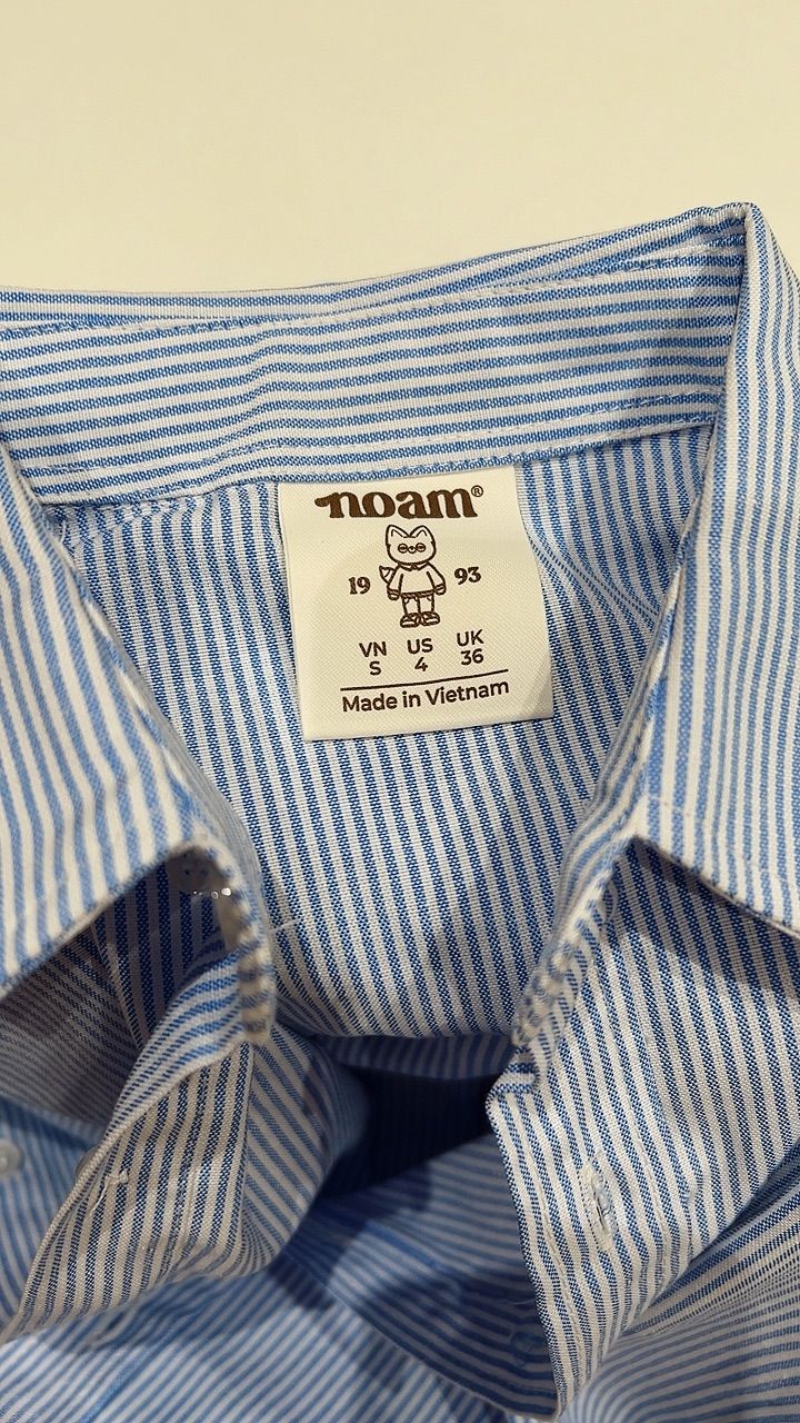 Khách mặc Áo Sơ Mi Dài Tay Form rộng NOAM Nafox Oxford - Màu Trắng/ Xanh/Hồng kẻ sọc/Đỏ kẻ sọc/Xanh kẻ sọc