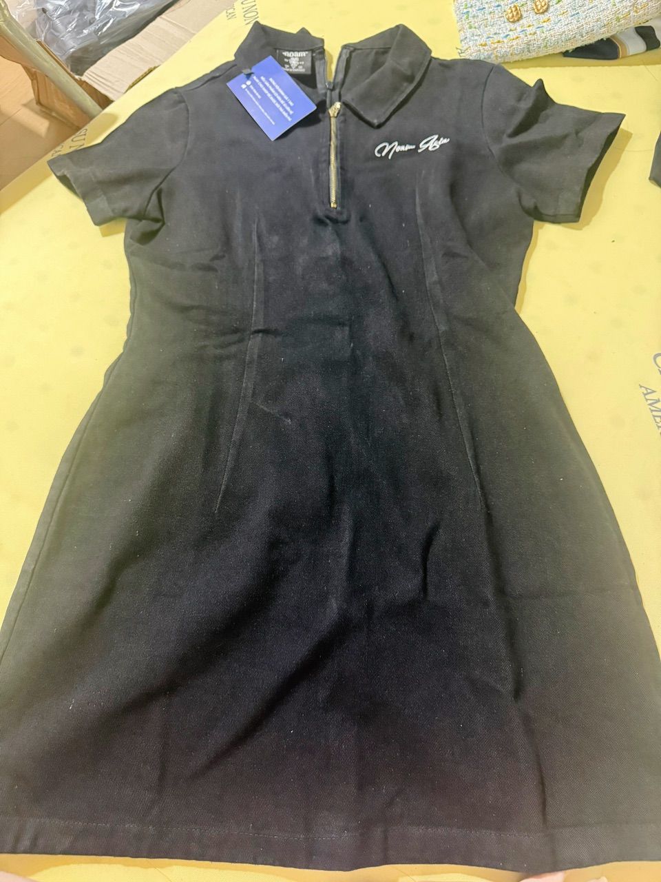 Khách mặc Váy polo nữ NOAM denim cao cấp dáng ôm tôn dáng, thanh lịch - Màu đen
