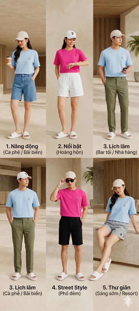 Khách mặc Quần Short Unisex NOAM Original Fox Vải nỉ mềm mịn - Màu Be/ Đỏ/ Xanh navy