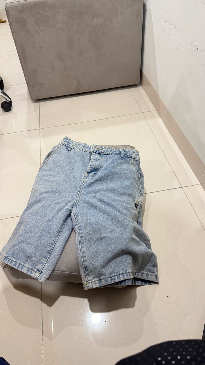 Khách mặc Quần Short Jean Unisex NOAM Original Fox - Màu Xanh/ Đen