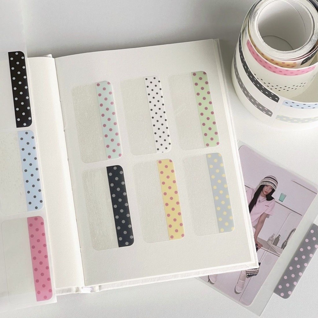 [ORDER/SẴN] 💭 Miếng dán note đánh giấu trang hoạ tiết chấm bi