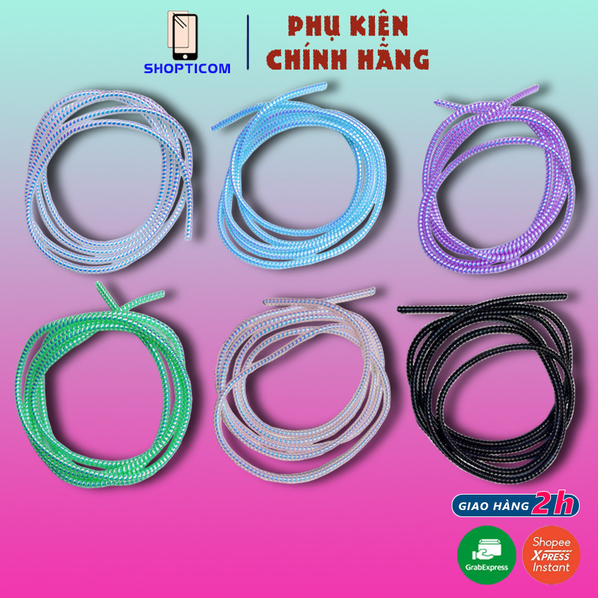 Dây quấn cuốn (1.5m) S P phi bóng giúp bảo vệ tai nghe, dây cáp sạc nhiều màu sắc